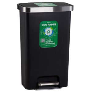 Kosz pedałowy MERIDA ECO PAPER, pojemność 50 l, tworzywo sztuczne, czarny