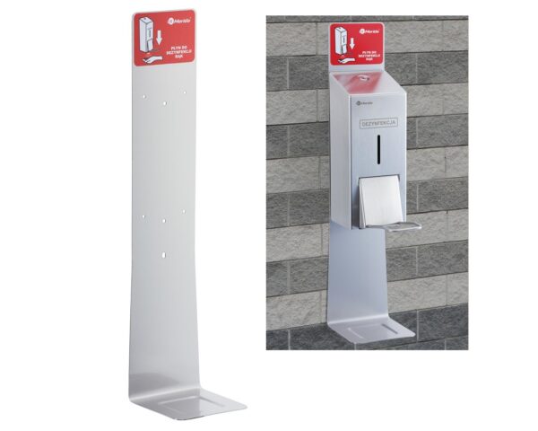 Tacka z szyldem oraz naklejką informacyjną