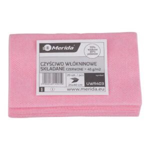 Czyściwo włókninowe w listkach, CZERWONE, 25 x 40 cm, paczka 20 szt.