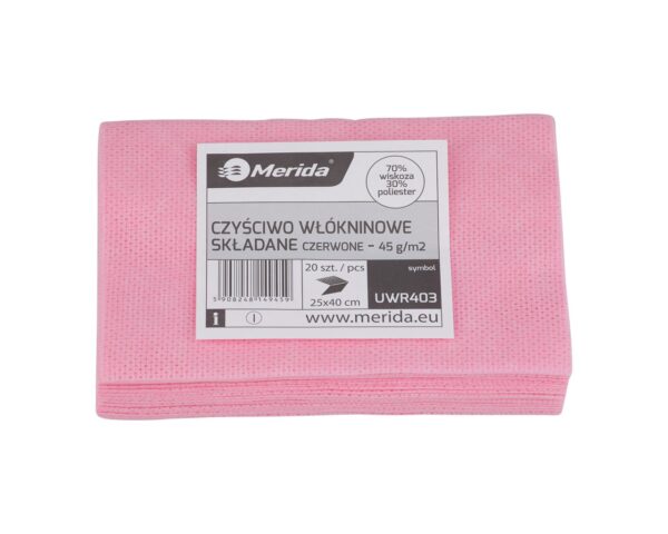 Czyściwo włókninowe w listkach, CZERWONE, 25 x 40 cm, paczka 20 szt. Czyściwo włókninowe w listkach, CZERWONE, 25 x 40 cm, paczka 20 szt.