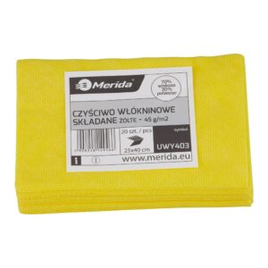 Czyściwo włókninowe w listkach, ŻÓŁTE, 25 x 40 cm, paczka 20 szt.