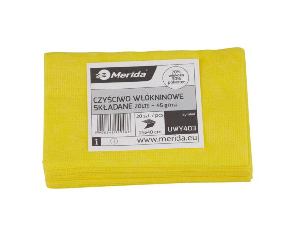 Czyściwo włókninowe w listkach, ŻÓŁTE, 25 x 40 cm, paczka 20 szt. Czyściwo włókninowe w listkach, ŻÓŁTE, 25 x 40 cm, paczka 20 szt.