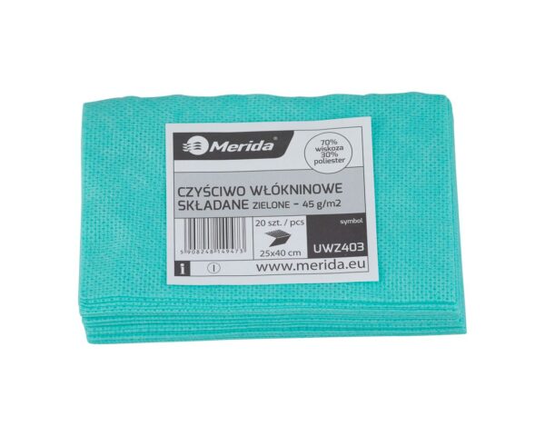 Czyściwo włókninowe w listkach, ZIELONE, 25 x 40 cm, paczka 20 szt. Czyściwo włókninowe w listkach, ZIELONE, 25 x 40 cm, paczka 20 szt.