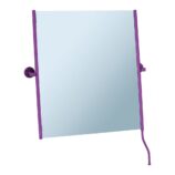 Lustro uchylne w oprawie fioletowej matowej z uchwytem ułatwiającym regulację kąta nachylenia MERIDA STELLA VIOLET LINE, 50 x 60 cm