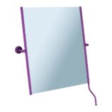 Lustro uchylne w oprawie fioletowej matowej z uchwytem ułatwiającym regulację kąta nachylenia MERIDA STELLA VIOLET LINE, 50 x 60 cm