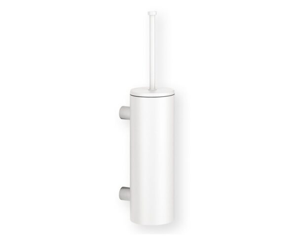 Szczotka do WC z uchwytem mocowanym do ściany, tuba z przykrywką, MERIDA STELLA WHITE LINE, biała Szczotka do WC z uchwytem mocowanym do ściany, tuba z przykrywką, MERIDA STELLA WHITE LINE, biała