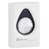 Pojemnik na torebki higieniczne MERIDA TOP, tworzywo ABS, biały, okienko niebieskie