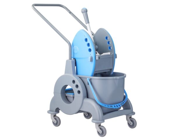 Wózek jednowiadrowy 15 l z kuwetą 8 l, niebieska prasa Wózek jednowiadrowy 15 l z kuwetą 8 l, niebieska prasa