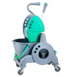 Wózek jednowiadrowy 15 l, z kuwetą 8 l, z prostą rączką, zielony