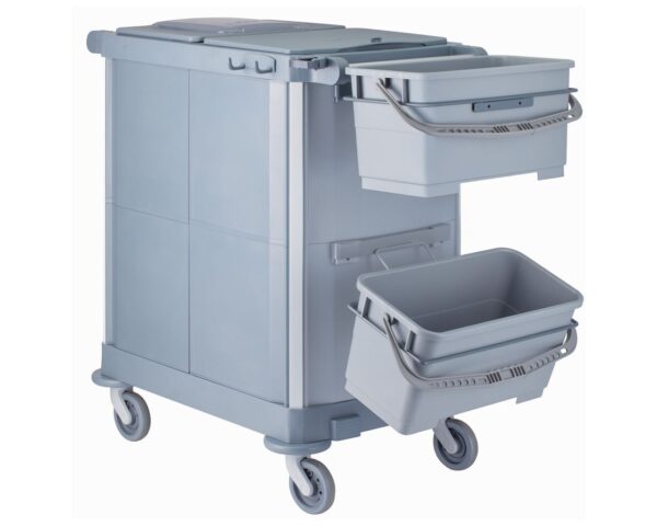 Wózek sprzątający MERIDA OPERA, kuwetowy, szary Wózek sprzątający MERIDA OPERA, kuwetowy, szary