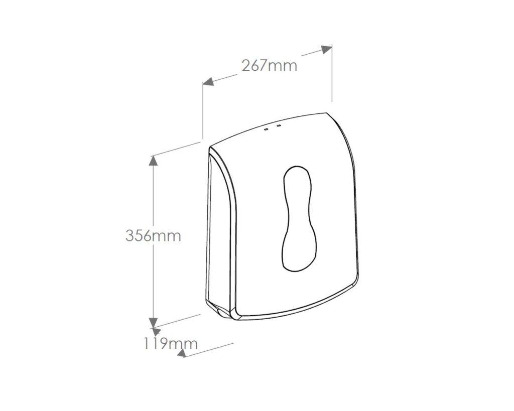 Pojemnik na ręczniki składane MERIDA ONE SLIM, tworzywo ABS, biały