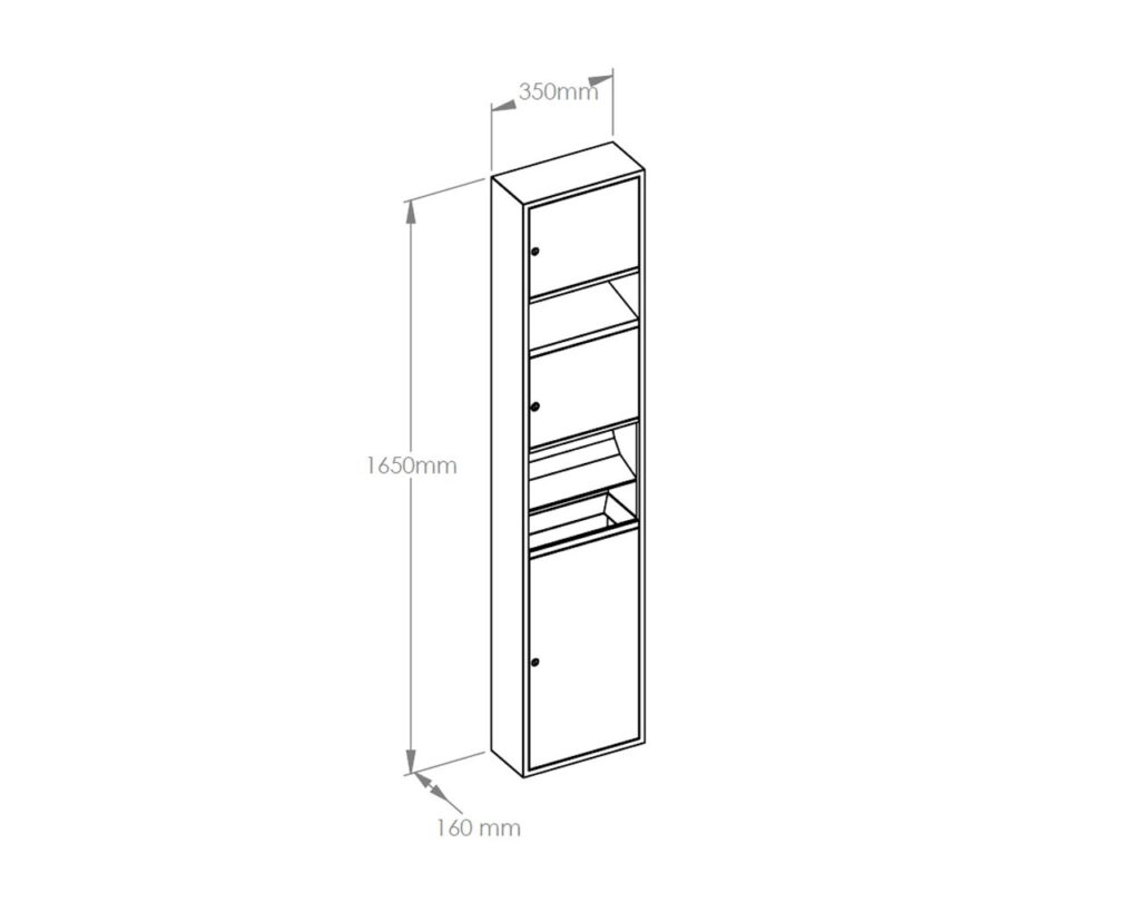 Natynkowy pojemnik na ręczniki, suszarka do rąk i kosz MERIDA STELLA