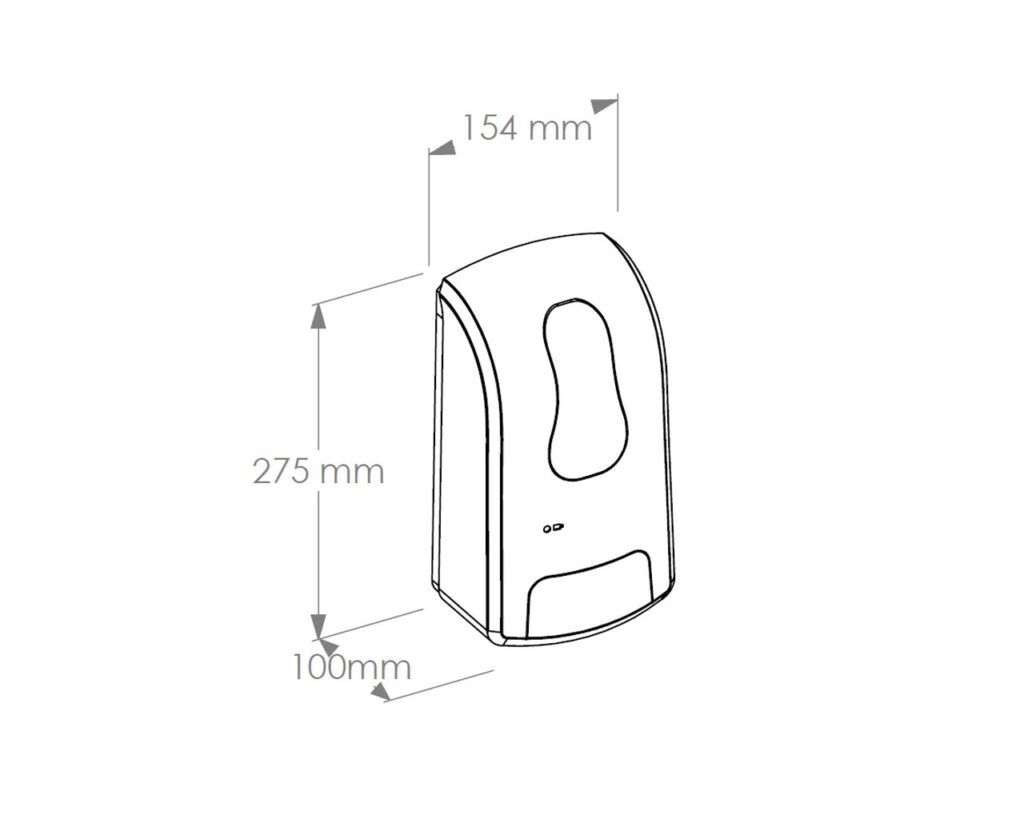 Bezdotykowy automatyczny dozownik mydła w pianie MERIDA ONE na jednorazowe wkłady 1000 g, tworzywo ABS, czarny
