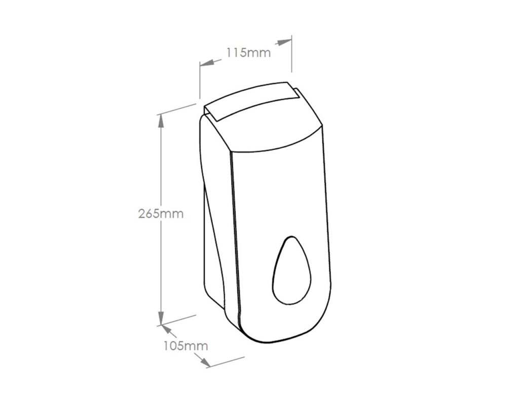 Dozownik mydła w pianie MERIDA TOP MAXI na wkłady 700 g, tworzywo ABS, biały, tył szary, okienko szare