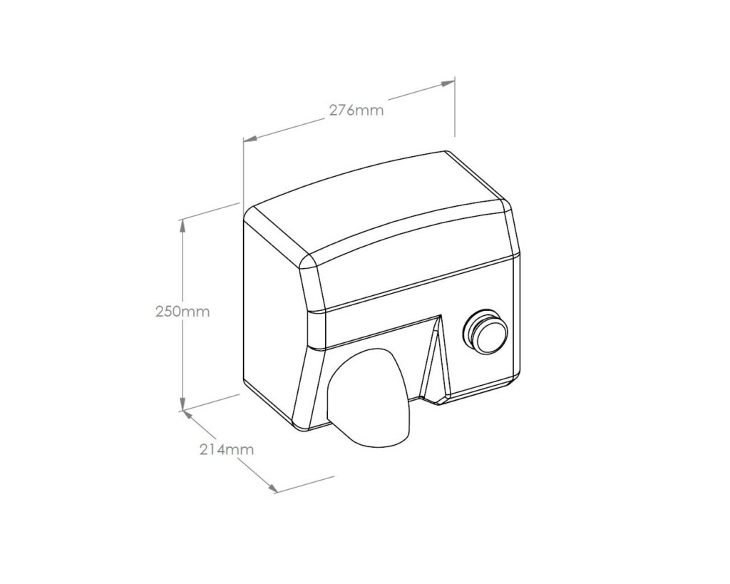 Suszarka do rąk MERIDA SANIFLOW PLUS z przyciskiem , stal matowa