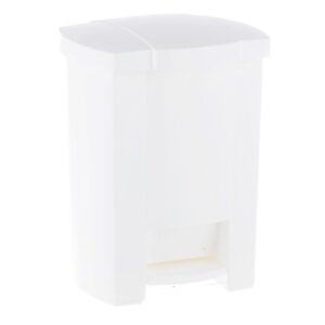 Kosz na odpady otwierany przyciskiem pedałowym z tworzywa sztucznego o poj. 12 l, kolor BIAŁY