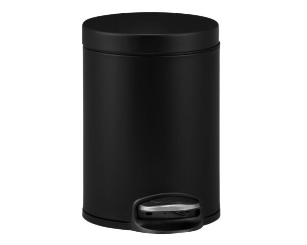Kosz pedałowy SILENT SERENE, pojemność 5 l, metalowy, czarny matowy