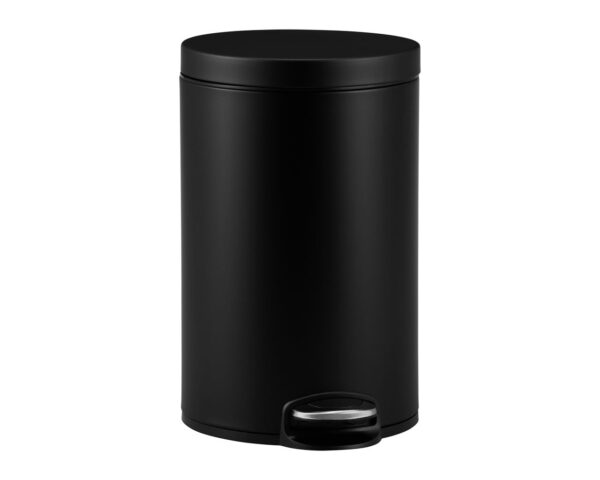 Kosz pedałowy SILENT SERENE, pojemność 12 l, metalowy, czarny matowy
