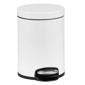 Kosz pedałowy SILENT SERENE, pojemność 5 l, metalowy, biały