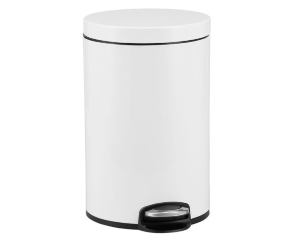 Kosz pedałowy SILENT SERENE, pojemność 12 l, metalowy, biały