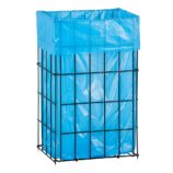 Kosz siatkowy stojący o poj. 47 l, wykonany z prętów powlekanych czarnym polietylenem