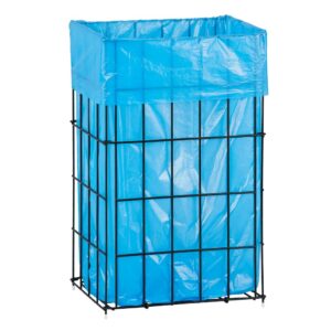 Kosz siatkowy stojący o poj. 47 l, wykonany z prętów powlekanych czarnym polietylenem