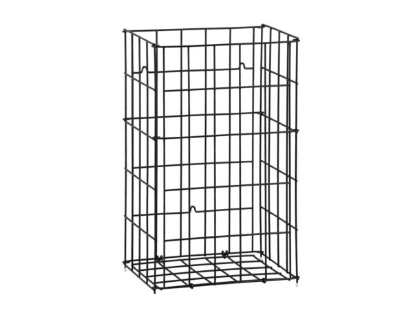 Kosz siatkowy stojący o poj. 47 l, wykonany z prętów powlekanych czarnym polietylenem Kosz siatkowy stojący o poj. 47 l, wykonany z prętów powlekanych czarnym polietylenem