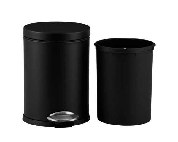 Kosz pedałowy TOP SILENT LUNA, pojemność 5 l, metalowy, czarny matowy Kosz pedałowy TOP SILENT LUNA, pojemność 5 l, metalowy, czarny matowy