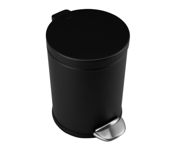 Kosz pedałowy TOP SILENT LUNA, pojemność 5 l, metalowy, czarny matowy Kosz pedałowy TOP SILENT LUNA, pojemność 5 l, metalowy, czarny matowy