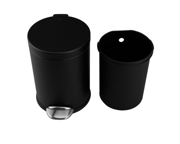 Kosz pedałowy TOP SILENT LUNA, pojemność 8 l, metalowy, czarny matowy Kosz pedałowy TOP SILENT LUNA, pojemność 8 l, metalowy, czarny matowy