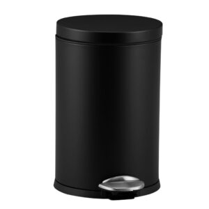 Kosz pedałowy TOP SILENT LUNA, pojemność 8 l, metalowy, czarny matowy