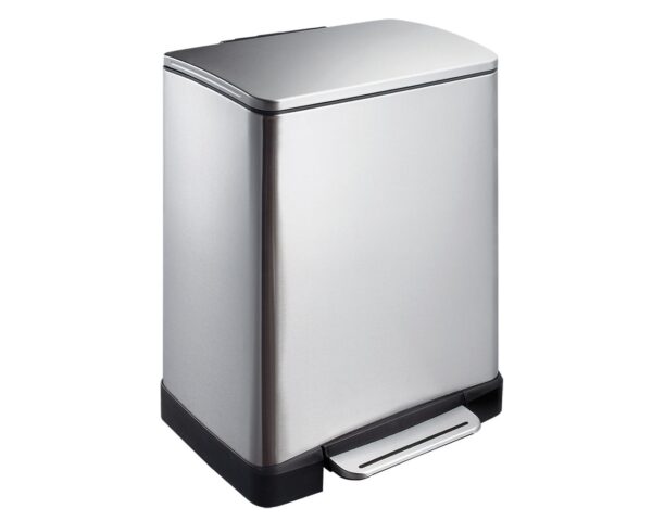 Kosz prostokątny CUBE, pojemność 50 l, stal matowa