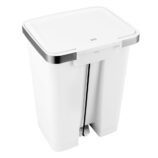 Kosz pedałowy HANA, pojemność 35 l, tworzywo sztuczne, biały