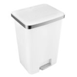 Kosz pedałowy HANA, pojemność 70 l, tworzywo sztuczne, biały