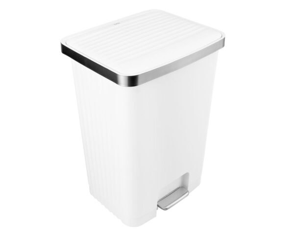 Kosz pedałowy HANA, pojemność 70 l, tworzywo sztuczne, biały