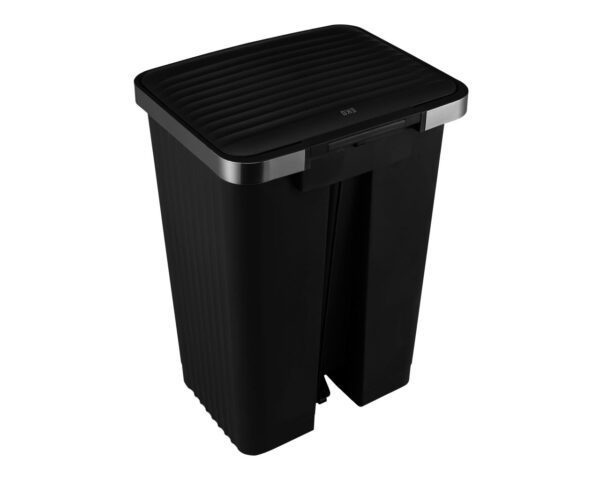 Kosz pedałowy HANA, pojemność 70 l, tworzywo sztuczne, czarny Kosz pedałowy HANA, pojemność 70 l, tworzywo sztuczne, czarny