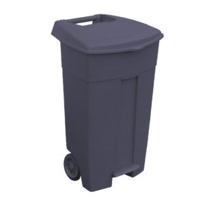 Duży pojemnik na odpady z pokrywą otwierany przyciskiem pedałowym, poj. 120 l SZARY