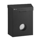 Kosz do damskich toalet MERIDA STELLA BLACK LINE z pojemnikiem na torebki higieniczne, pojemność 4,4 l, czarny