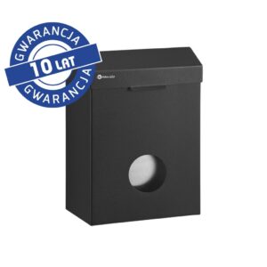 Kosz do damskich toalet MERIDA STELLA BLACK LINE z pojemnikiem na torebki higieniczne, pojemność 4,4 l, czarny