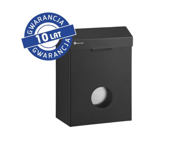 Kosz do damskich toalet MERIDA STELLA BLACK LINE z pojemnikiem na torebki higieniczne, pojemność 4,4 l, czarny Kosz do damskich toalet MERIDA STELLA BLACK LINE z pojemnikiem na torebki higieniczne, pojemność 4,4 l, czarny