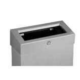 Kosz na odpady otwarty MERIDA STELLA SLIM COMBO, pojemność 15 l, stal matowa
