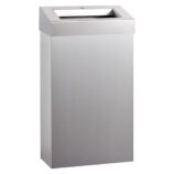 Kosz na odpady otwarty MERIDA STELLA SLIM, pojemność 27 l, stal polerowana