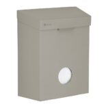 Kosz do damskich toalet MERIDA STELLA STONE GREY LINE z pojemnikiem na torebki higieniczne, pojemność 4,4 l, szary kamienny