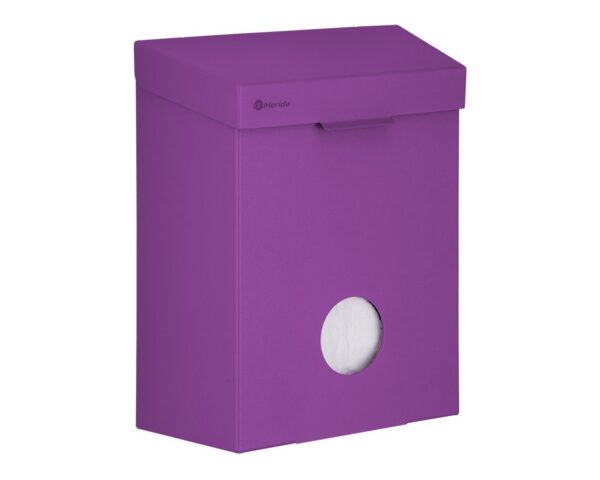 Kosz do damskich toalet MERIDA STELLA VIOLET LINE z pojemnikiem na torebki higieniczne, pojemność 4,4 l, fioletowy Kosz do damskich toalet MERIDA STELLA VIOLET LINE z pojemnikiem na torebki higieniczne, pojemność 4,4 l, fioletowy