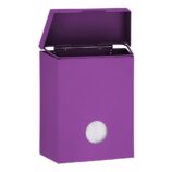Kosz do damskich toalet MERIDA STELLA VIOLET LINE z pojemnikiem na torebki higieniczne, pojemność 4,4 l, fioletowy