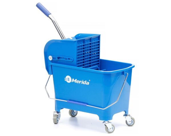 Wiadro 20l na kółkach samoskrętnych z wyciskarką i prasą do mopów Wiadro 20l na kółkach samoskrętnych z wyciskarką i prasą do mopów