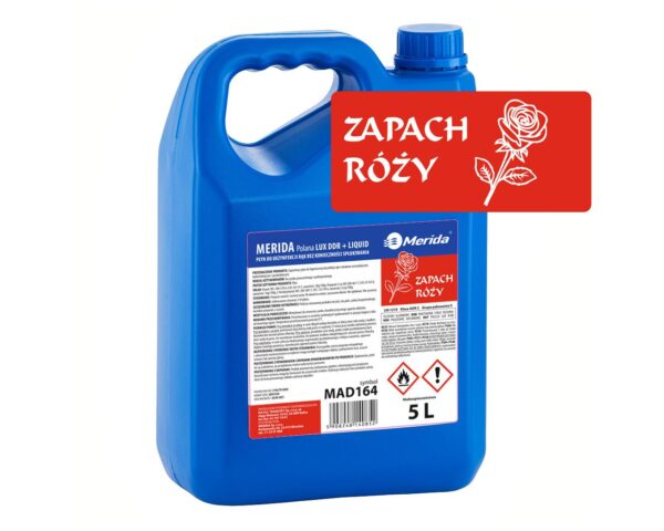 Płyn dezynfekcyjny o zapachu róży MERIDA POLANA LUX DDR+ LIQUID do higienicznej dezynfekcji rąk, kanister 5 l