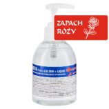 Płyn dezynfekcyjny o zapachu róży MERIDA POLANA LUX DDR+ LIQUID do higienicznej dezynfekcji rąk, butelka 300 ml z pompką