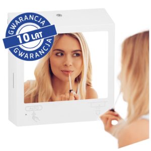 Pojemnik na ręczniki składane z bezdotykowym automatycznym dozownikiem mydła w pianie i z lustrem ze stali SuperMirror „3 w 1" MERIDA STELLA SLIM WHITE LINE COMBO, biały