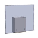 Wnękowy pojemnik na ręczniki składane montowany za lustrem, spód prosty, stal matowa